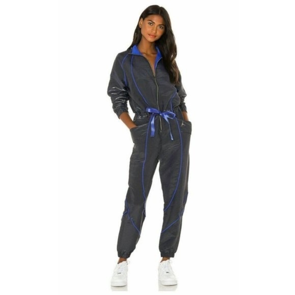 Revolve Jordan NWT Sisterhood Flight Suit in Black & Hyper Royal XS Standard Fit - Picture 3 of 16